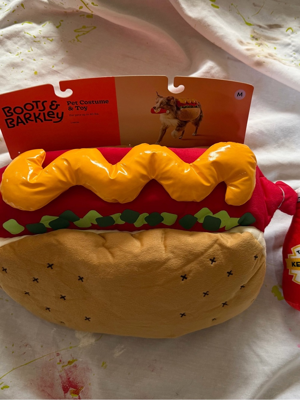 Boots & Barkley Red and Yellow Hot Dog Pet Toy Costume